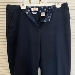 Talbots Pants Size 18 Long Cotton Stretch Navy Blue